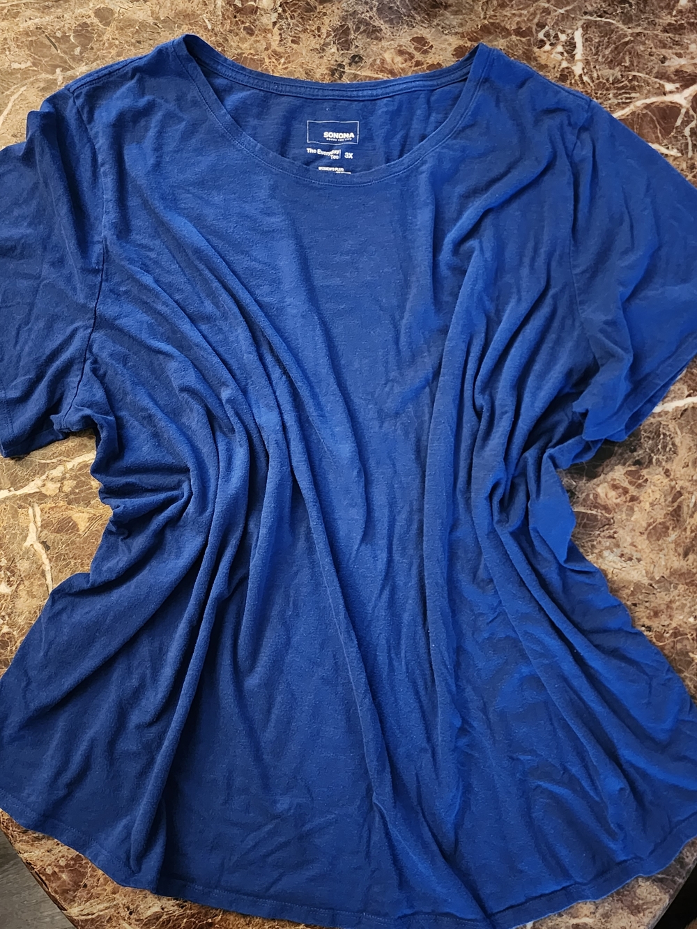 Sonoma Relaxed Scoop Neck Tee - Blue
